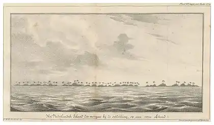 The Tanrake island is a populated place in the Pacific Ocean. The location is 7.25°S 177.15°E. The Dutch expedition found the Tanrake Islands at the morning of June 14th, 1825 at the position 7°9'S 177°28'E (Logbook of the Fregate MARIA REIGERSBERG) and named the main island Nederlandsch Eiland.