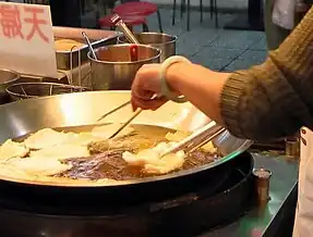 Tempura being prepared