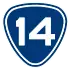 Provincial Highway 14 shield}}