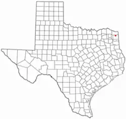 Location of Douglassville, Texas