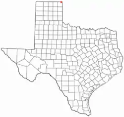 Location of Follett, Texas