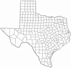 Location of Hemphill, Texas