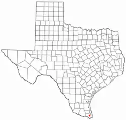 Location of Laureles, Texas