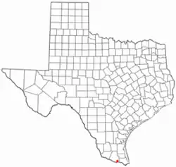 Location of Llano Grande, Texas