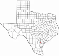 Location of Skidmore in Texas