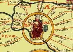 Image 58The Tabula Peutingeriana (Latin for "The Peutinger Map") an Itinerarium, often assumed to be based on the Roman cursus publicus (from Roman Empire)