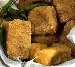 Tahu sumedang with bird's eye chili