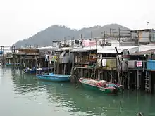 Pang uk in Tai O; Pang uk were built by Tanka people due to their traditions of living above water.