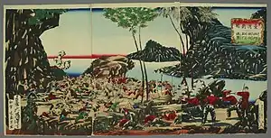 Image 41Japanese painting of the expedition forces attacking the Mudan tribe, 1874 (from History of Taiwan)