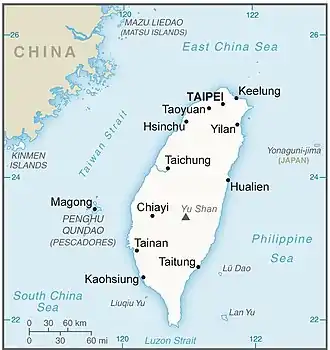 Political map of Taiwan