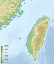 Topographic map of Taiwan