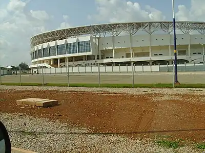 Outside the stadium