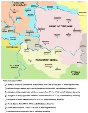 Banat of Temeswar, from 1718 to 1739