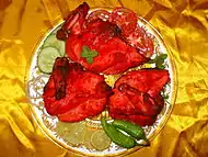 Tandoori chicken in Punjab, Pakistan.