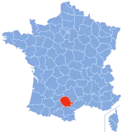 Location of Tarn in France