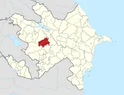 Map of Azerbaijan showing Tartar District