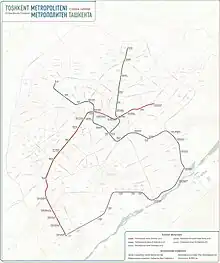 Image 7Tashkent Metro Map as of April 2023 (from Tashkent Metro)