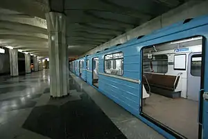 Image 9A train in a Tashkent Metro station (from Tashkent Metro)