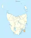 Map showing Tasman LGA in Tasmania