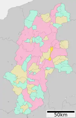 Location of Tateshina in Nagano Prefecture