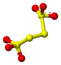 Ball-and-stick model of the tetrathionate ion