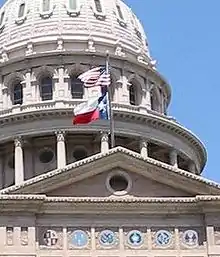 Image 17The U.S. and Texas flags at the Texas State Capitol. (from History of Texas)