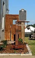 Cargo weight scale with Texas historical marker