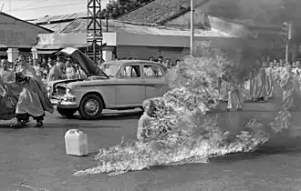 Image 7Thích Quảng Đức's self-immolation during the Buddhist crisis in Vietnam.