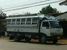 Image 134Medium-sized Hino Songthaew (truck bus) as seen in Sakon Nakhon, Thailand. (from Combination bus)