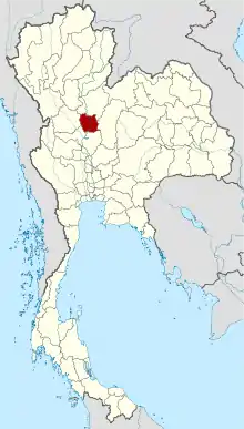 Map of Thailand highlighting Phichit province