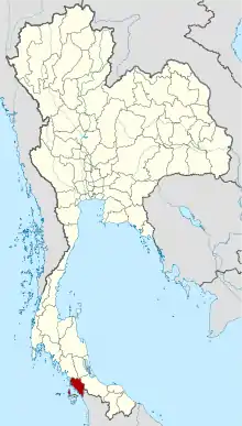 Map of Thailand highlighting Satun province