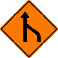 End of right lane (form 1 lane)