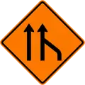 End of right lane (form 2 lanes)