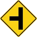 Side road junction on left