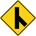 Skewed side road junction on right