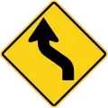 Double curve, first to left