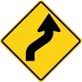 Double curve, first to right