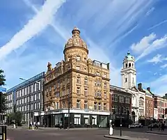 View of The Angel, Islington on the corner of Islington High Street