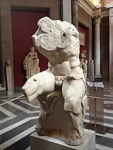 The Belvedere Torso, three-quarter view.