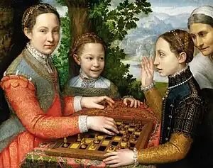 Image 37Sofonisba Anguissola, The Chess Game, 1555, National Museum, Poznań, Poland (from Chess in the arts)