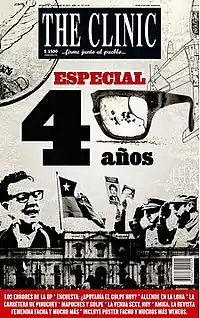 Front page of The Clinic's special edition commemorating the fortieth anniversary of the 1973 Chilean coup d'état, published on 5 September 2013.