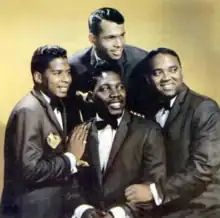 The line up of The Drifters from 1964 clockwise Left to Right:
Eugene Pearson, Johnny Terry, Charlie Thomas, and Johnny Moore.