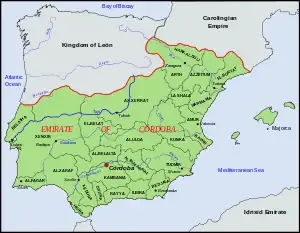 Emirate of Córdoba in 929 (green)