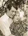 AProduction still of Johnny Mack Brown, who is on the left, and Marion Davies, who is on the right.