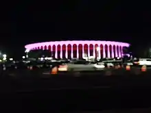 An image of The Forum at night time.