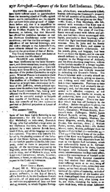 Account of the capture of Kent in The Gentleman's Magazine, October 1800.