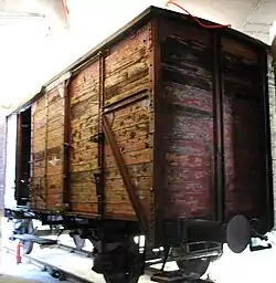 Original wagon used for transport of Macedonian Jews at the Holocaust Memorial Center for the Jews of Macedonia