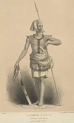 Image 26A 19th-century illustration of an Iranun pirate (from Piracy)