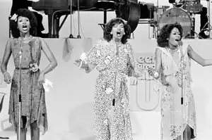 The Pointer Sisters (Ruth, Anita, and Bonnie) performing in September 1974