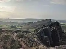 Image 46Looking southeast over the Roaches and Hen Cloud (from Staffordshire Moorlands)